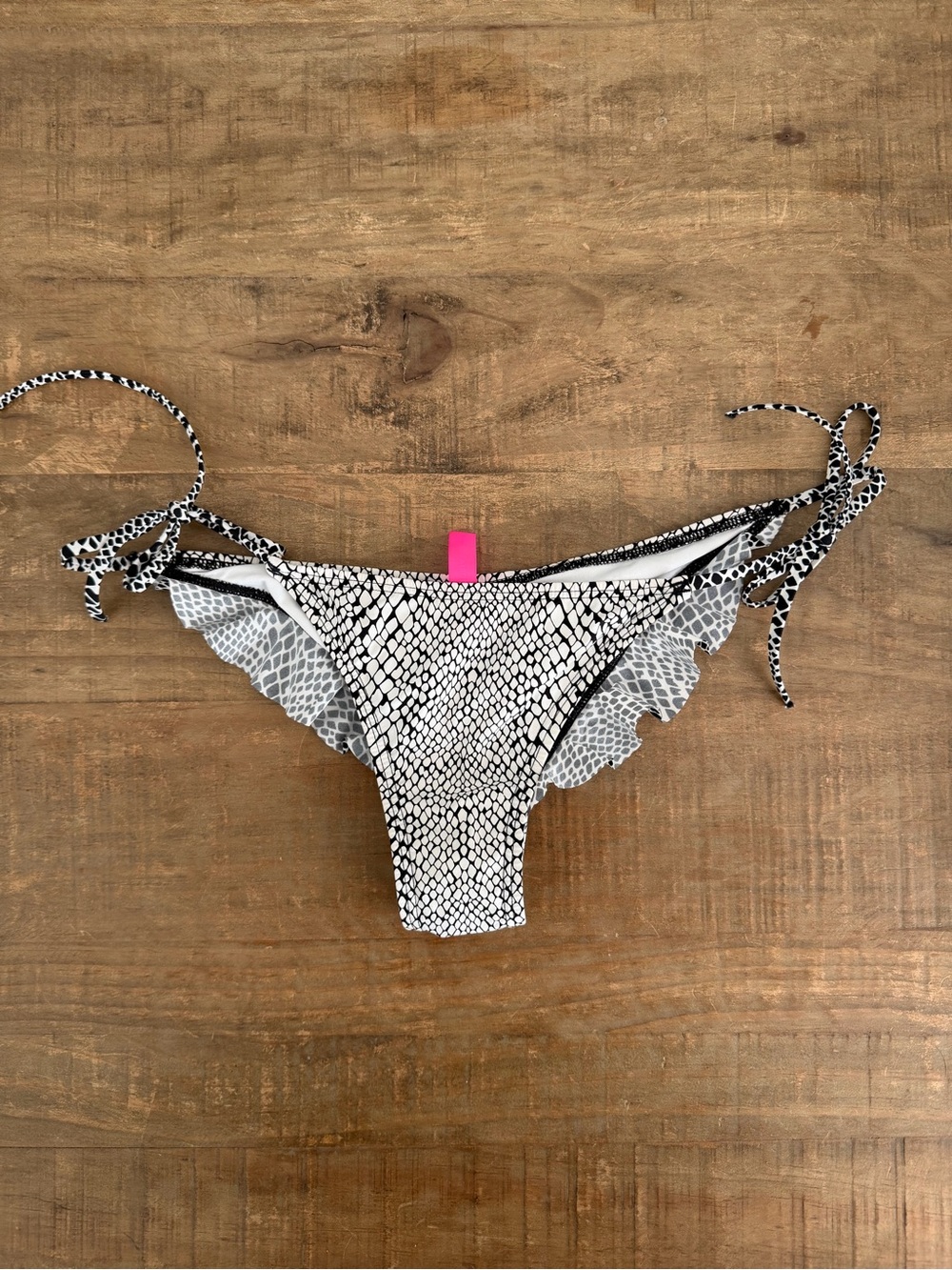Victoria’s Secret Y2K Snakeskin Ruffle Side Bikini Bottom